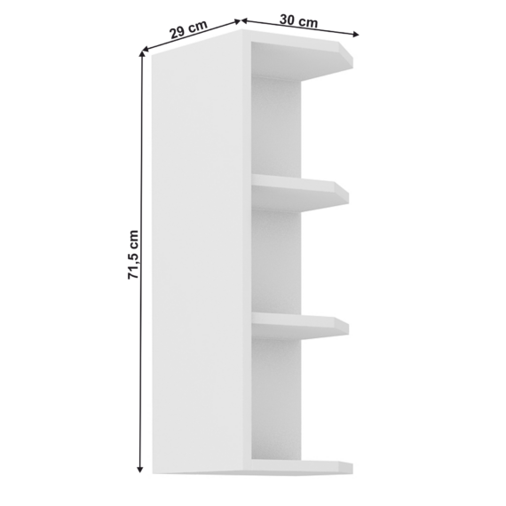 Felső polcos szekrény, fehér, LULA 30 G-72 ZAK BB
