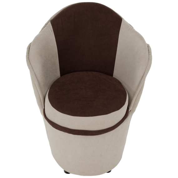 Fotel tárhellyel, bézs/barna, PERSI