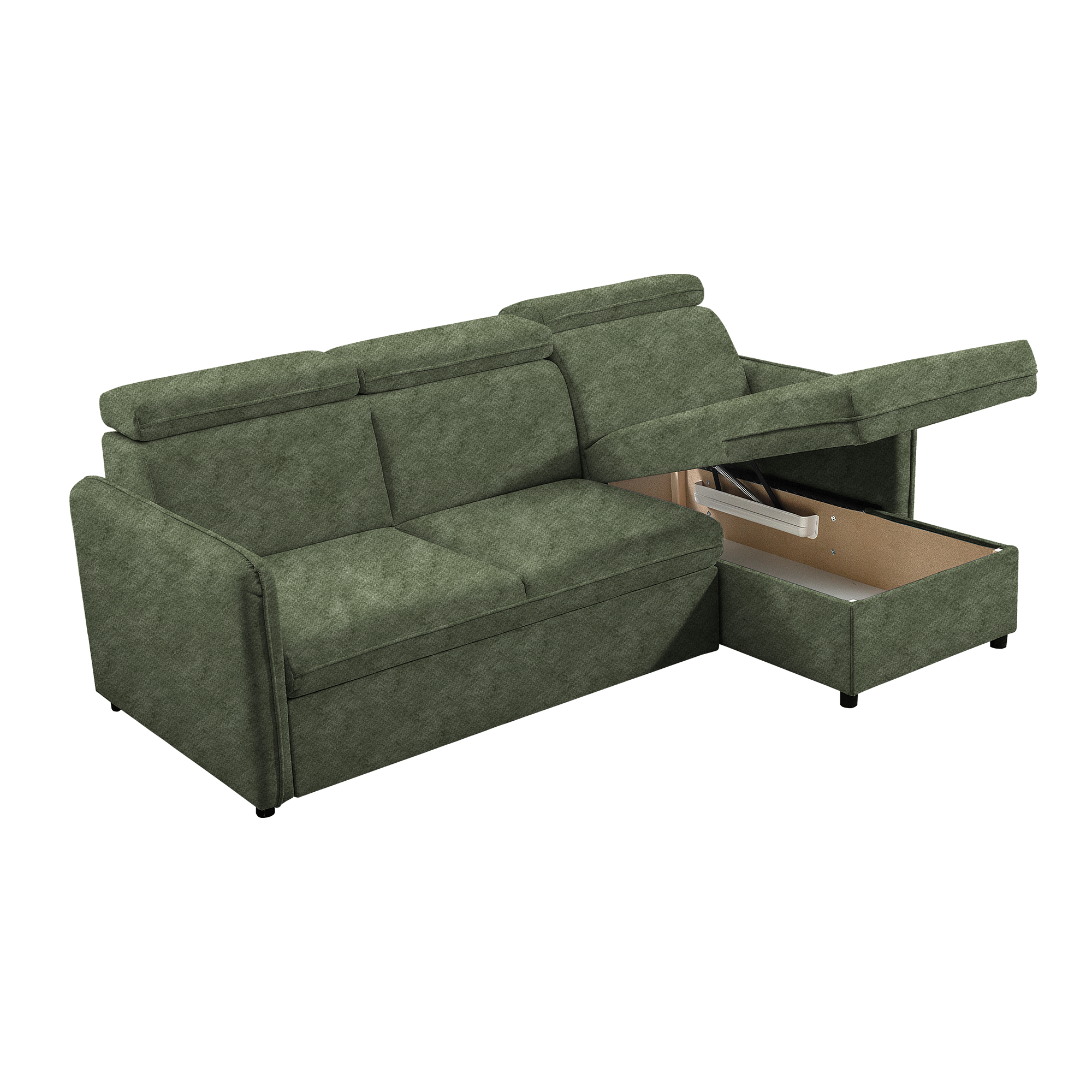 Kinyitható ülőgarnitúra, zöld, ALECHANDRO B ROH - Image 3