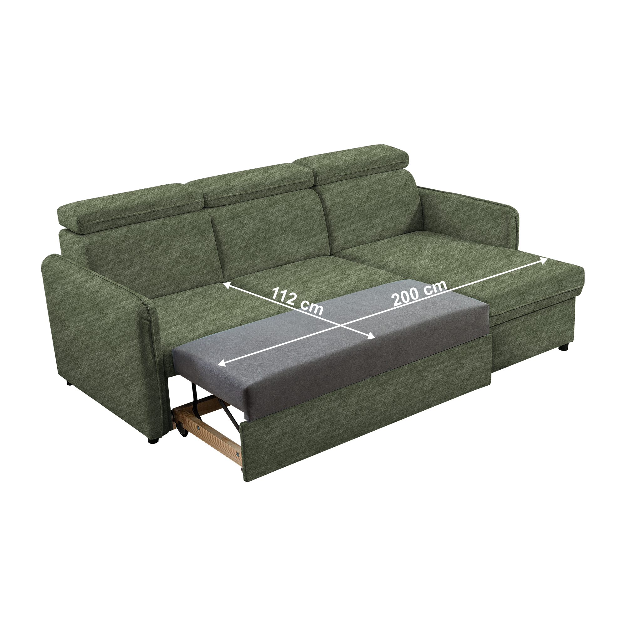 Kinyitható ülőgarnitúra, zöld, ALECHANDRO B ROH - Image 5