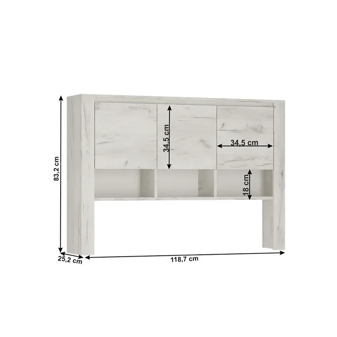 Polc íróasztalhoz typ 60, fehér craft, ANGEL - Image 2