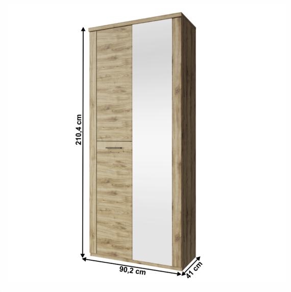 Szekrény 2D tükörrel, navarra tölgy, DORSI