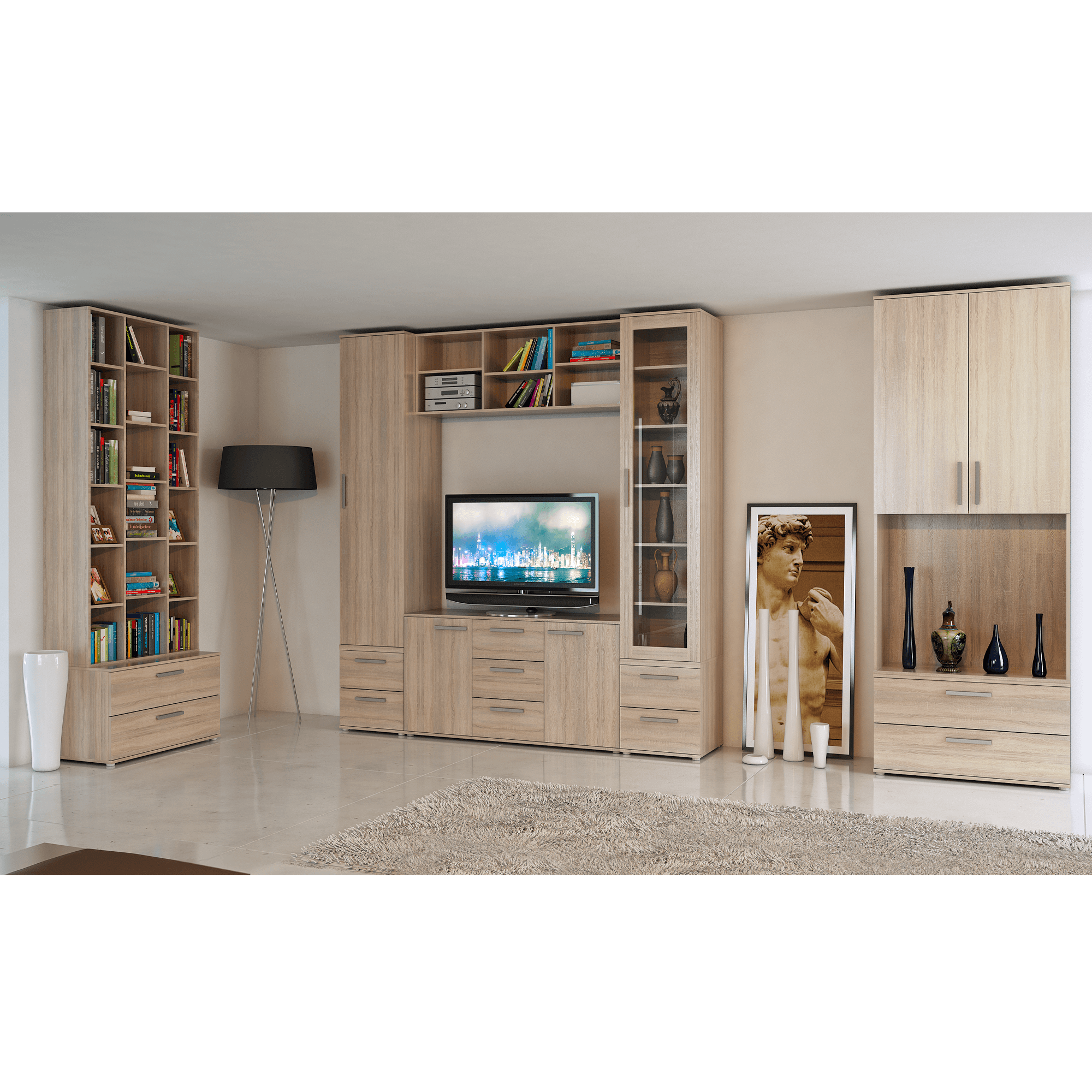 Szekrény, DTD laminált, tölgy sonoma, DUNAJ TYP14 - Image 2