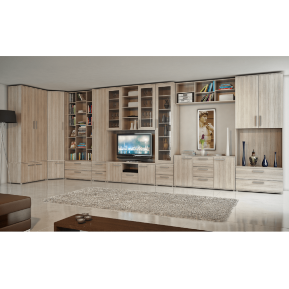 Sarokszekrény, DTD laminált, tölgy sonoma, DUNAJ TYP15