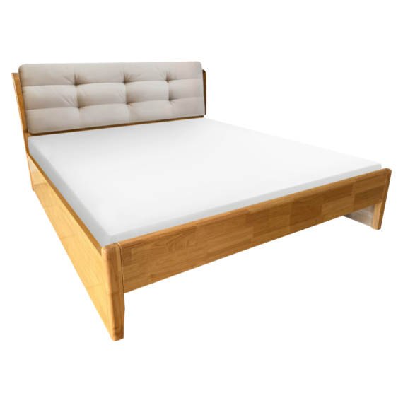 Franciaágy, 180x200, masszív fa, természetes, FLORENCIA