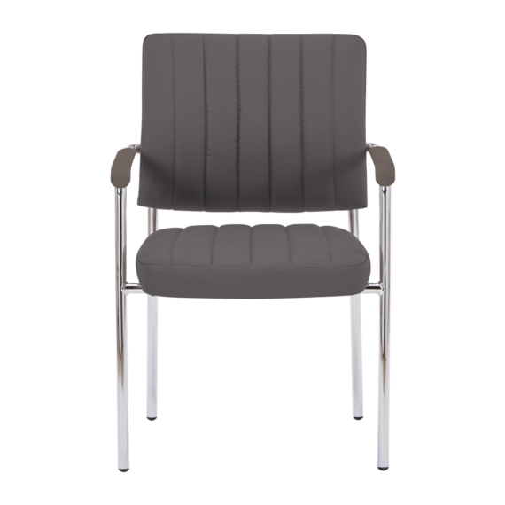 Tárgyalószék, szürkésbarna Taupe, ekobőr/króm, FLORIN