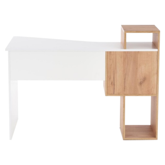 PC-asztal, tölgy craft arany/matt fehér, FONTY