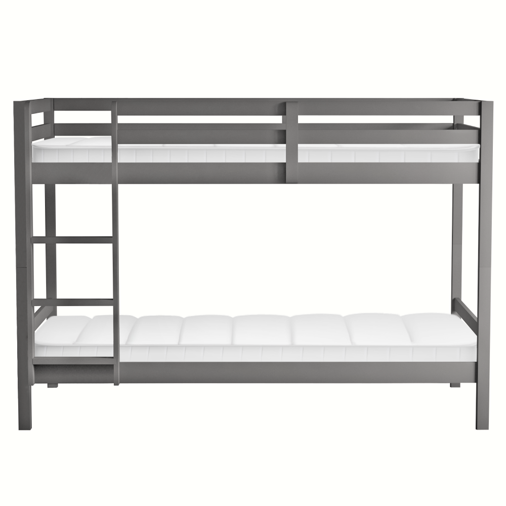 Emeletes ágy, 90x200, tömör fa, szürke, INEZA - Image 5