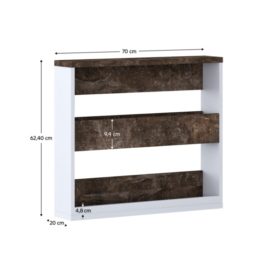 Fali polc, szürke/sötét beton, KLAUDIUS TYP 5