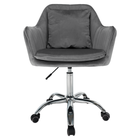 Irodai fotel, szürke Velvet anyag/króm, KLIAN