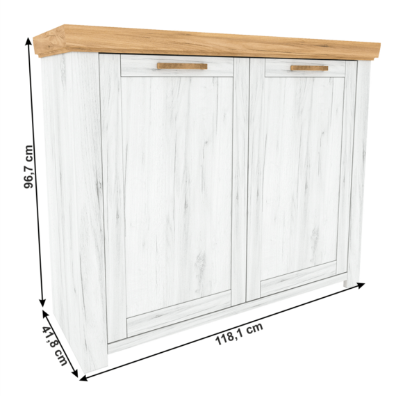 Komód J, tölgy craft arany/tölgy craft fehér, SUDBURY