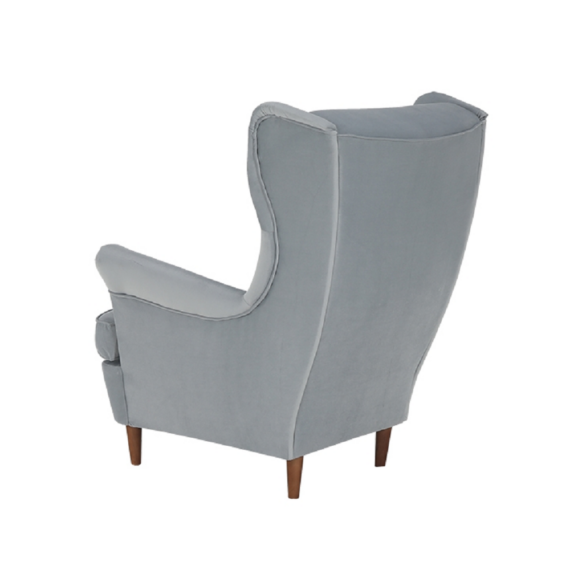 Füles fotel, világosszürke/dió, RUFINO 3 NEW