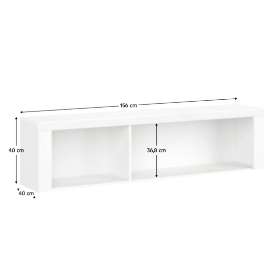 Fali polc 160, fehér fényes, LINDY