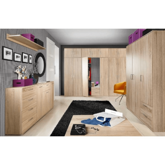 Háromajtós komód, tölgy sonoma,  NOKO-SINGA 35