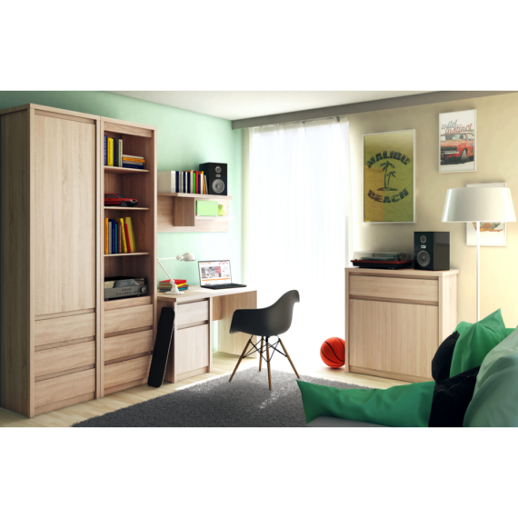 Könyvespolc, DTD laminált, tölgy sonoma, NORTY TYP 6