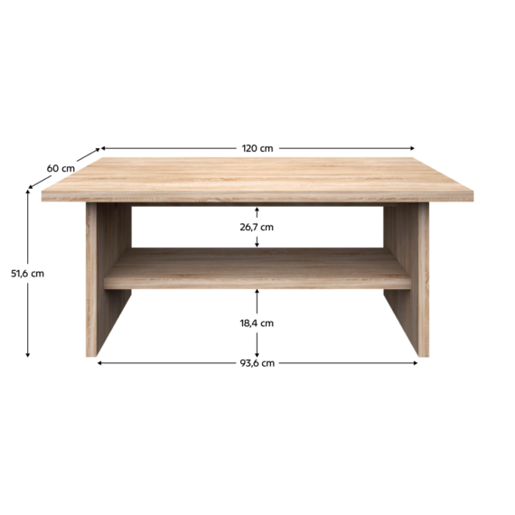 Dohányzóasztal, DTD laminált, tölgy sonoma, NORTY