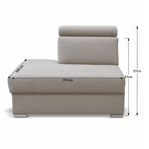 Ottomán OTT MINI rendelésre a luxus ülőgarnitúrához, bézs, balos, MARIETA