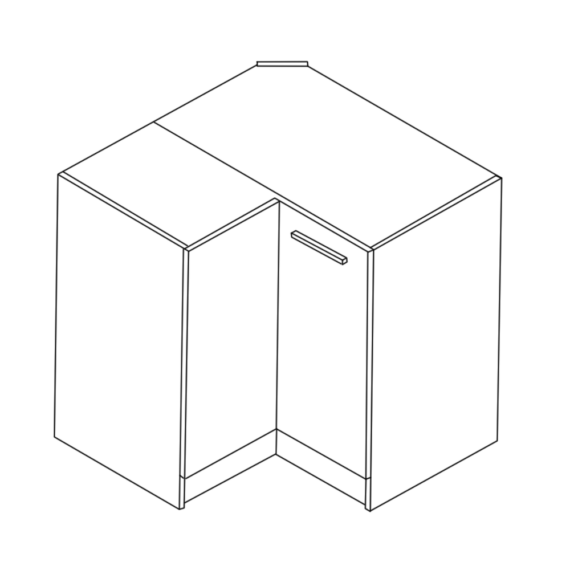 alsó sarokszekrény, fehér, FABIANA S - 90N