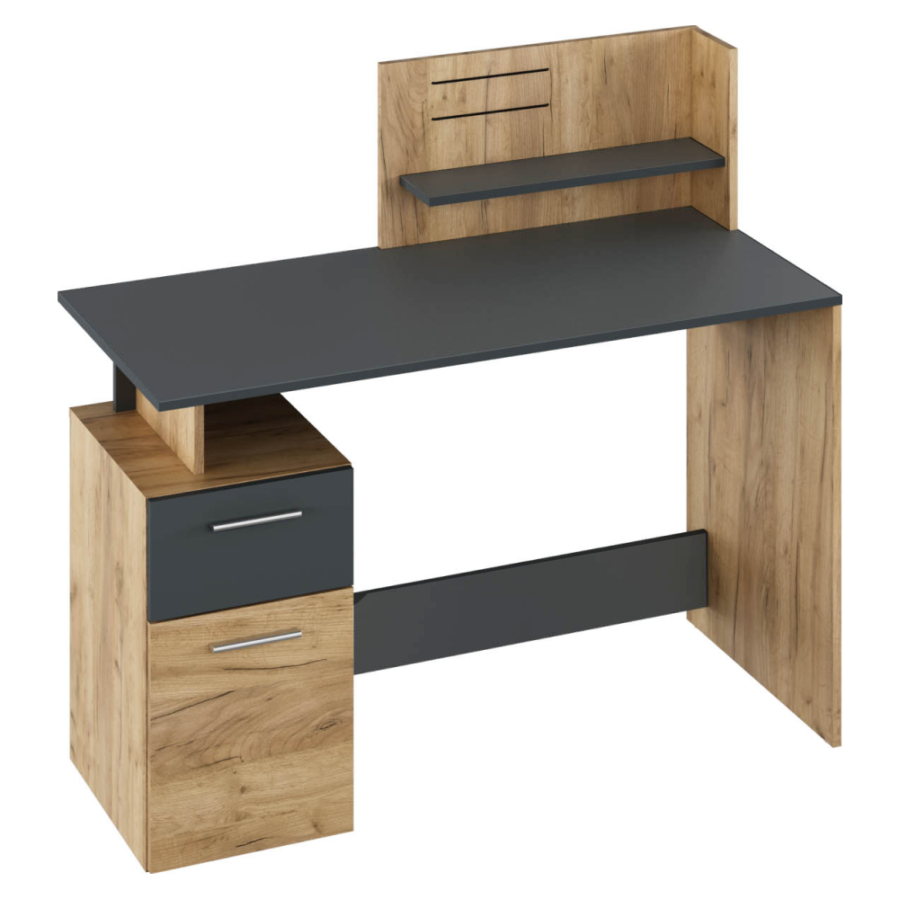 Számítógépasztal, artisan tölgy/grafit, PLATON NEW - Image 2