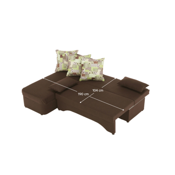 Sarokülőgarnitúra, barna mix, POLARIS NEW