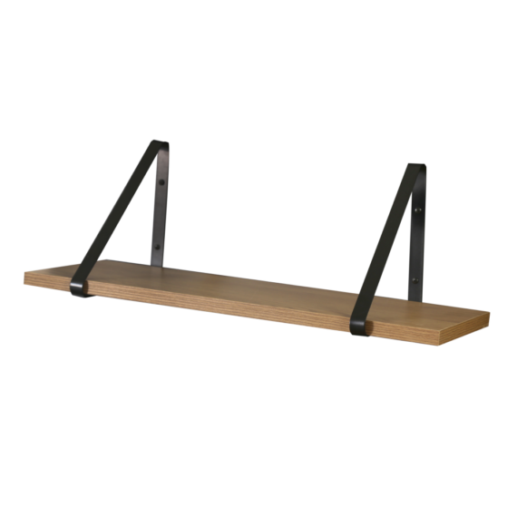 Fali polc, tölgy/fekete, SAGIRA