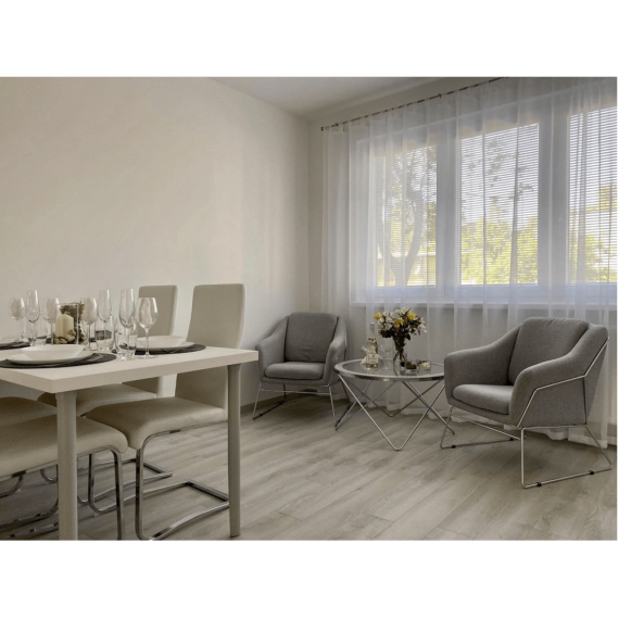 Dohányzóasztal, króm/átlátszó üveg, LEONEL