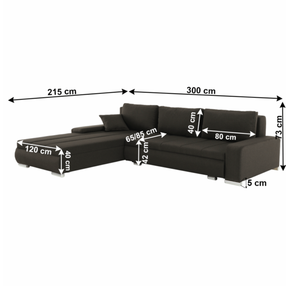 Ülőgarnitura, szövet barna, TONIKS