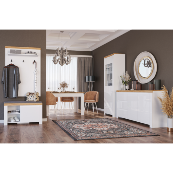 Cipősszekrény 1D, fehér/wotan tölgy, VILGO