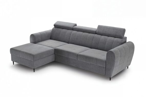 Celias Mini sarokkanapé bal oldalon, kihúzható - bársonyszürke Kronos 22