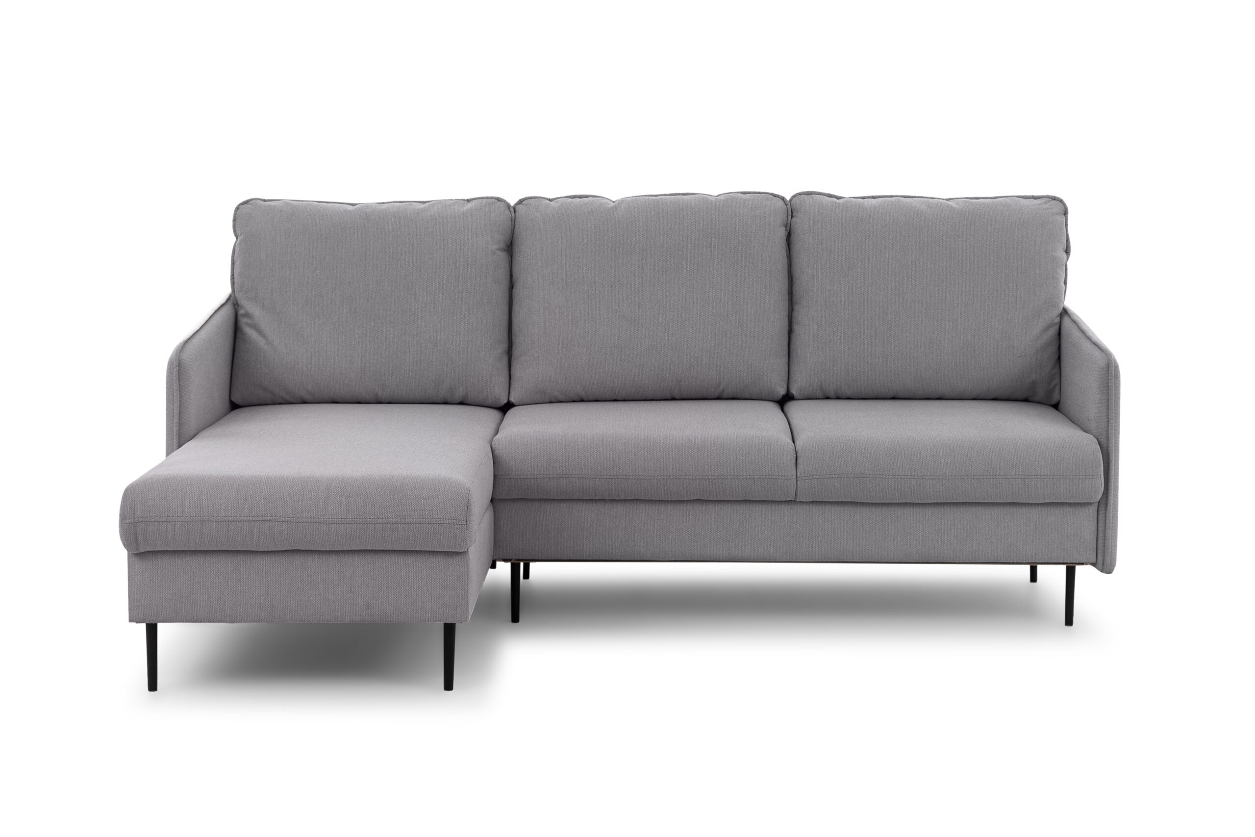 Taila Mini bal oldali kihúzható sarokkanapé - Plaid Loft 19 szürke/fekete lábakkal - Image 6