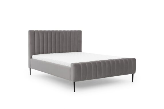 Kárpitozott ágy a hálószobában Nicole - 120x200, Velluto 15 / Fekete lábak