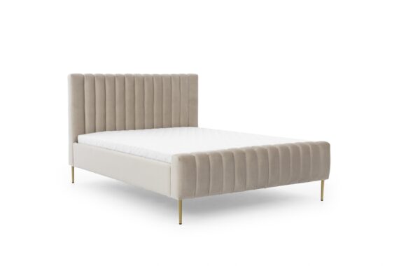 Kárpitozott ágy a hálószobában Nicole - 120x200, Velluto 2 / aranyozott lábak