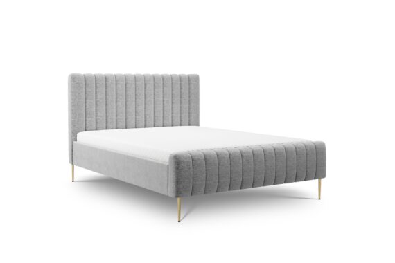 Kárpitozott ágy a hálószobában Nicole - 160x200, Raven 06/aranyozott lábak